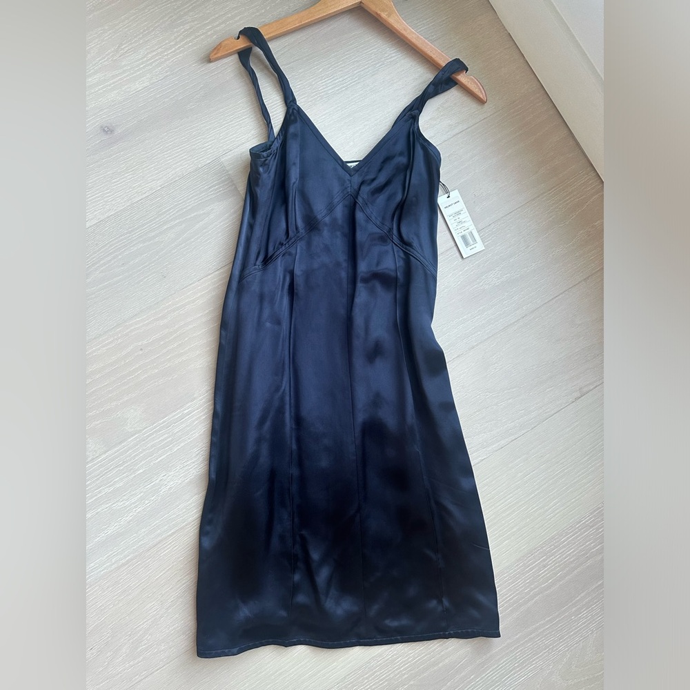 NWT Helmut Lang navy slip dress midi